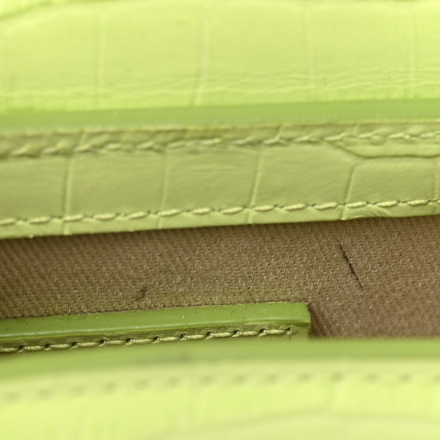 Calfskin Crocodile Embossed Le Chiquito Light Green