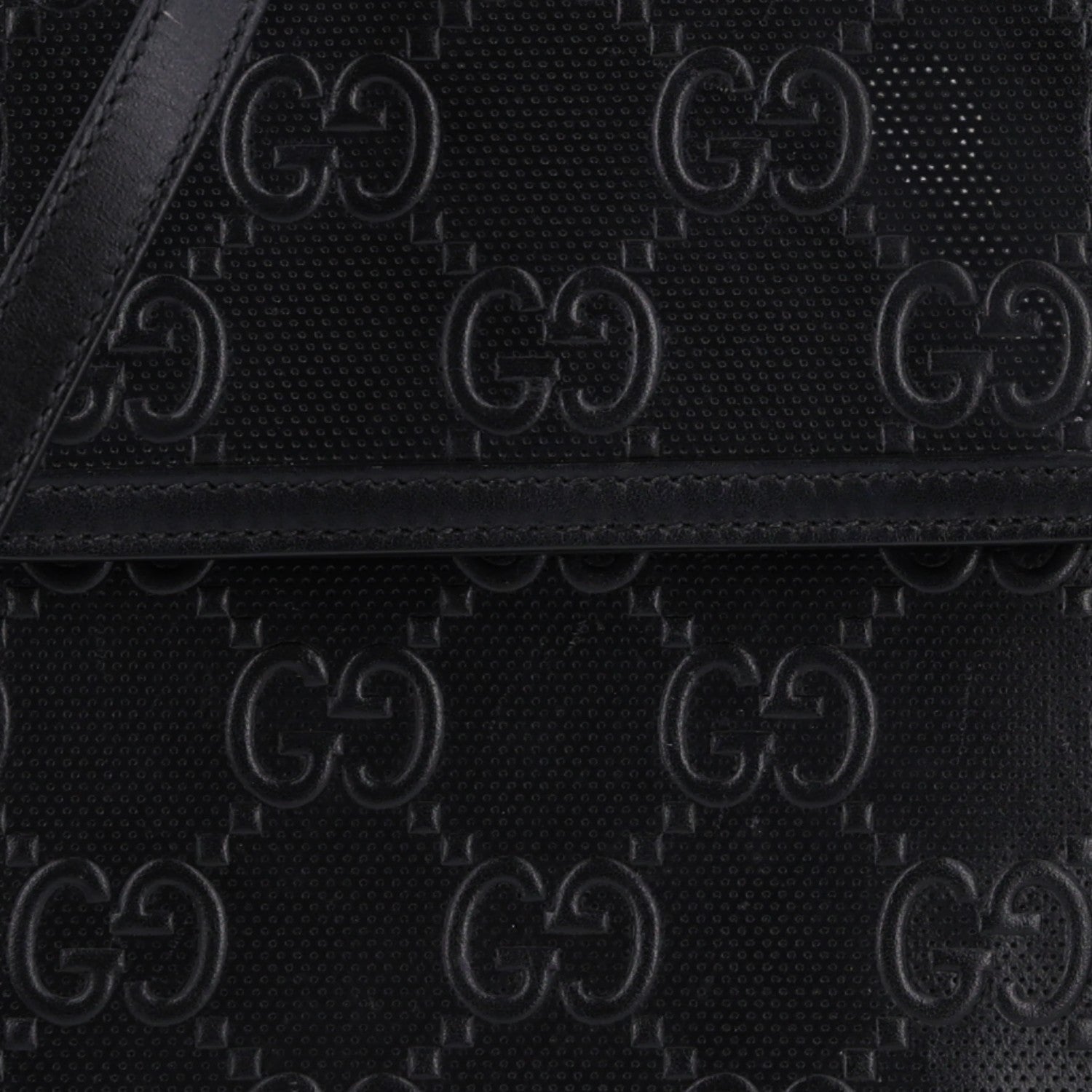 Gucci Calfskin GG Tennis Embossed Messenger Bag Black 8 of 10