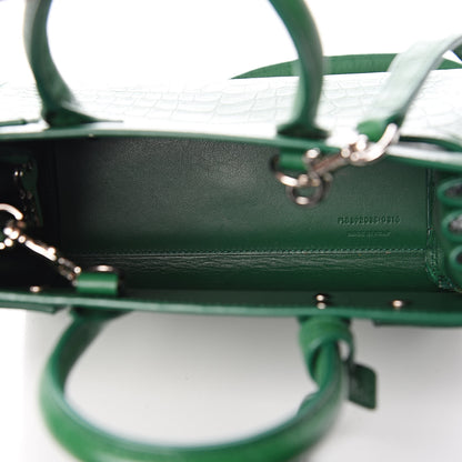 Saint Laurent Calfskin Crocodile Embossed Nano Sac De Jour Green 5 of 10