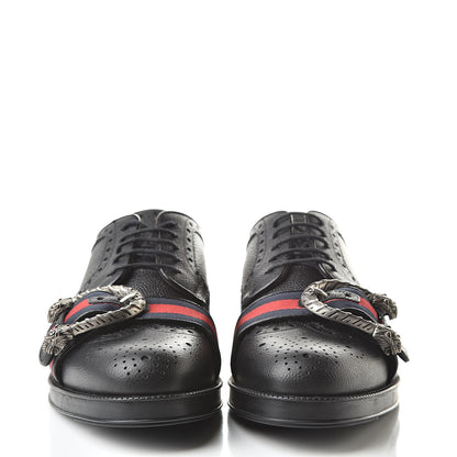 Gucci Pebbled Calfskin Dionysus Web Mens Martins Shoes 9.5 Black 2 of 10
