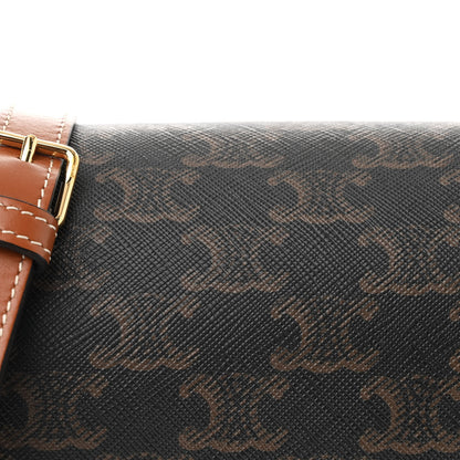 Celine Triomphe Canvas Medium Folco Bag Tan 8 of 10