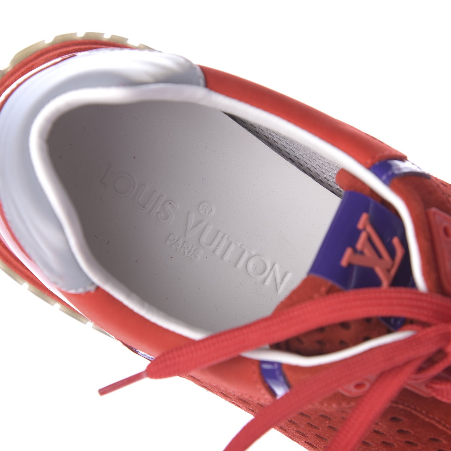 Louis Vuitton Nubuck Calfskin Perforated Run Away Sneakers 39.5 Rouge 8 of 9