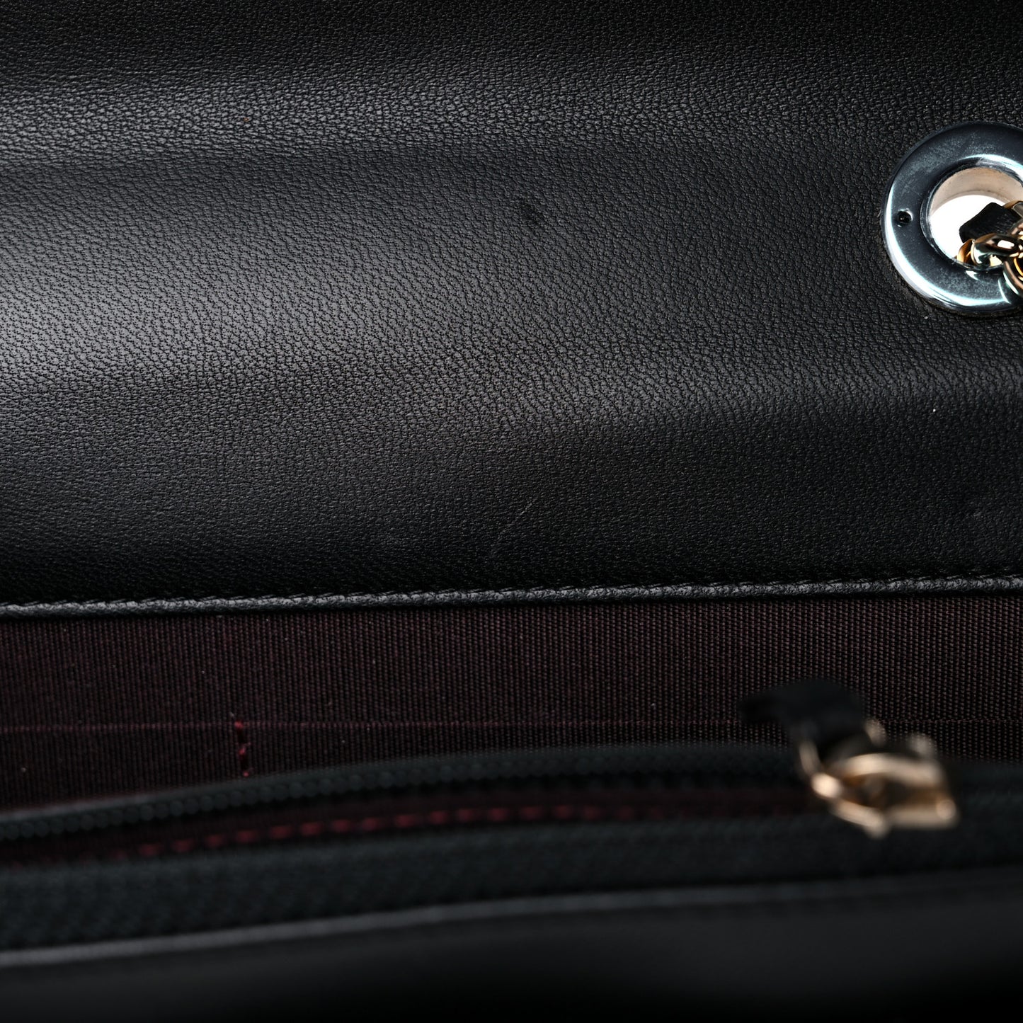 Lambskin Quilted Trendy CC Wallet On Chain WOC Black