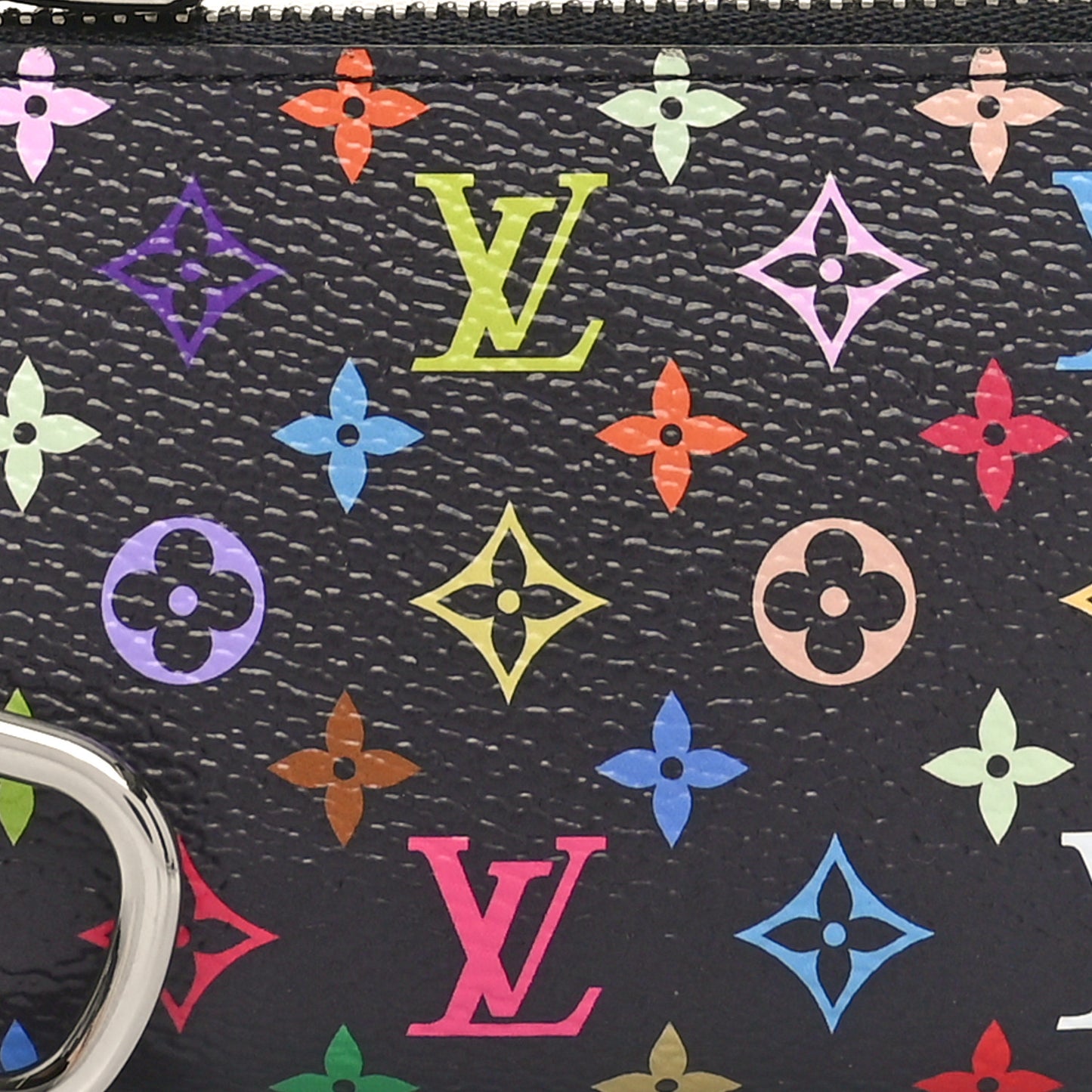 LV X TM Monogram Multicolor Key Pouch Black
