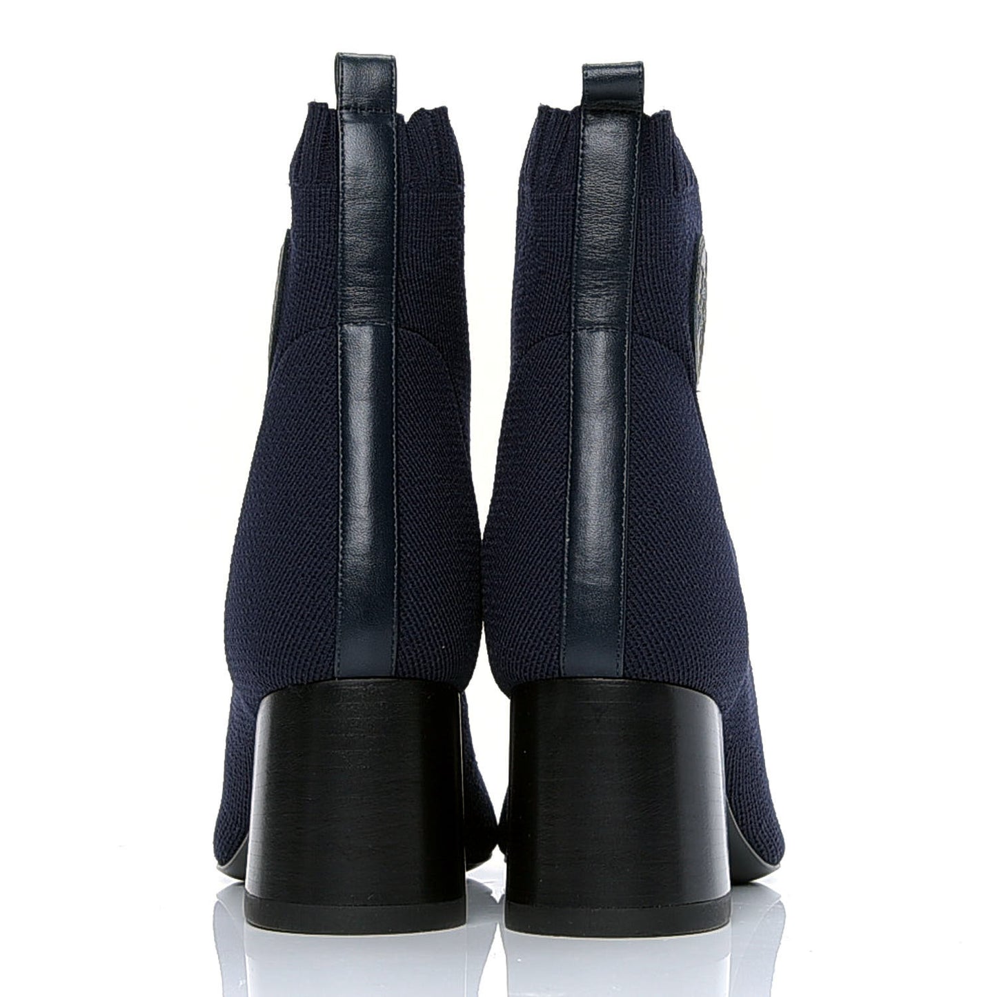 Knit Calfskin Volver 60 Ankle Boots 36.5 Bleu Diplomatique