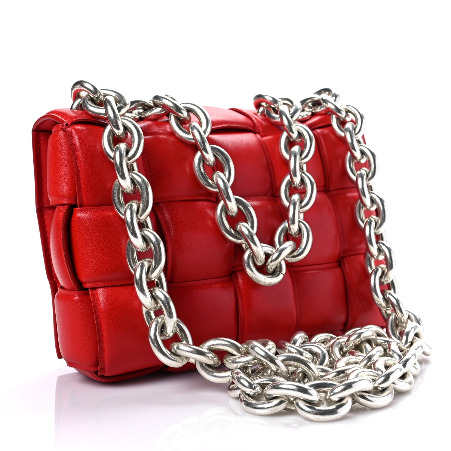 Bottega Veneta Lambskin Maxi Intreccio Padded Chain Cassette Crossbody Bag Nail Polish 3 of 7