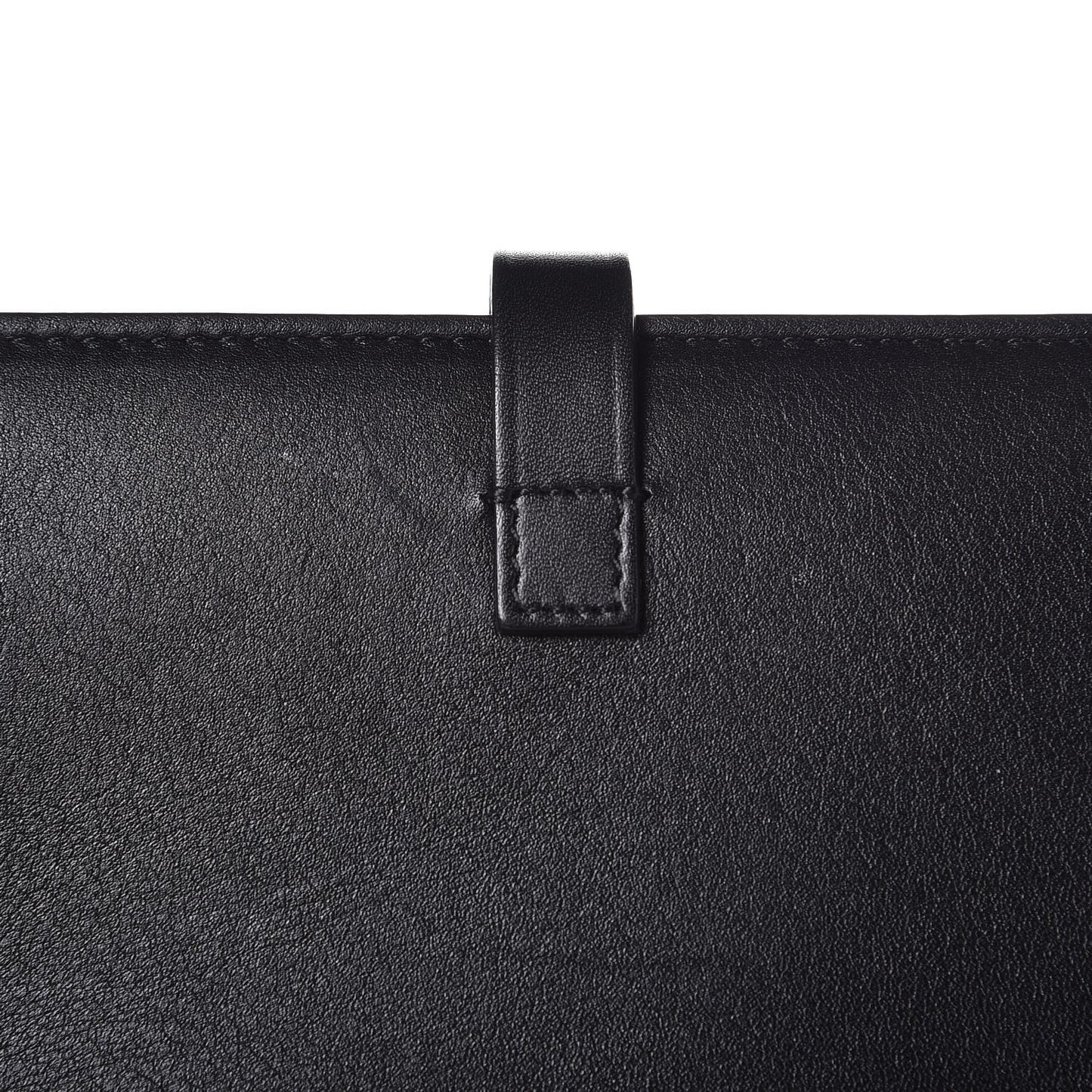 Shiny Smooth Calfskin Large Multifunction V Shape Wallet Navy Black