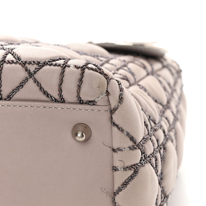 Christian Dior Lambskin Metallic Stitched Cannage Medium Lady Dior Grey Silver 12 of 20