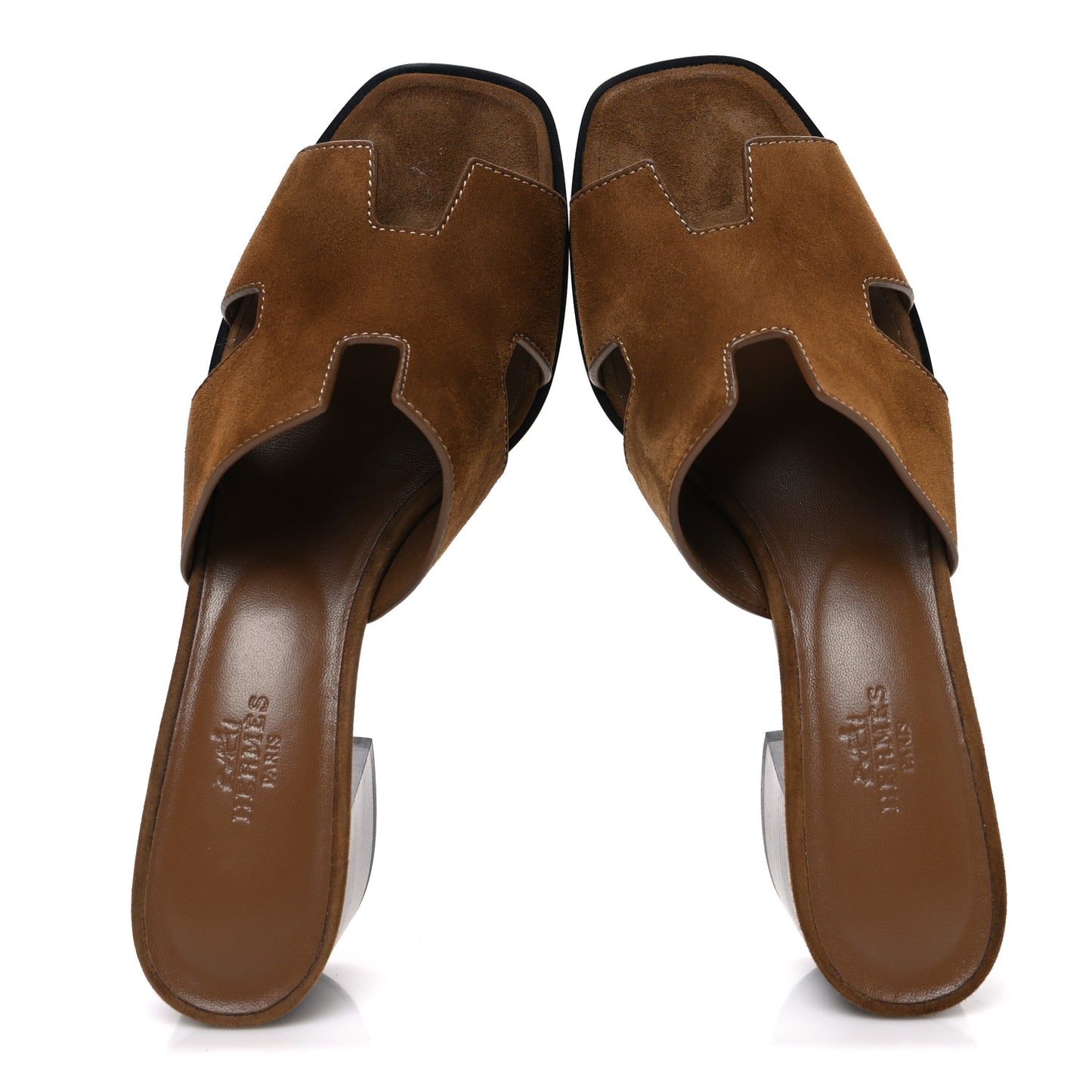 Velvet Goatskin Helia 60 Sandals 37.5 Brun Fume
