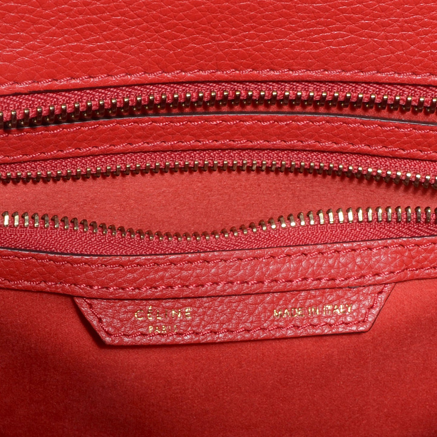 Drummed Leather Micro Luggage Coquelicot