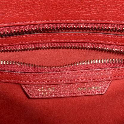 Celine Drummed Leather Micro Luggage Coquelicot 6 of 9