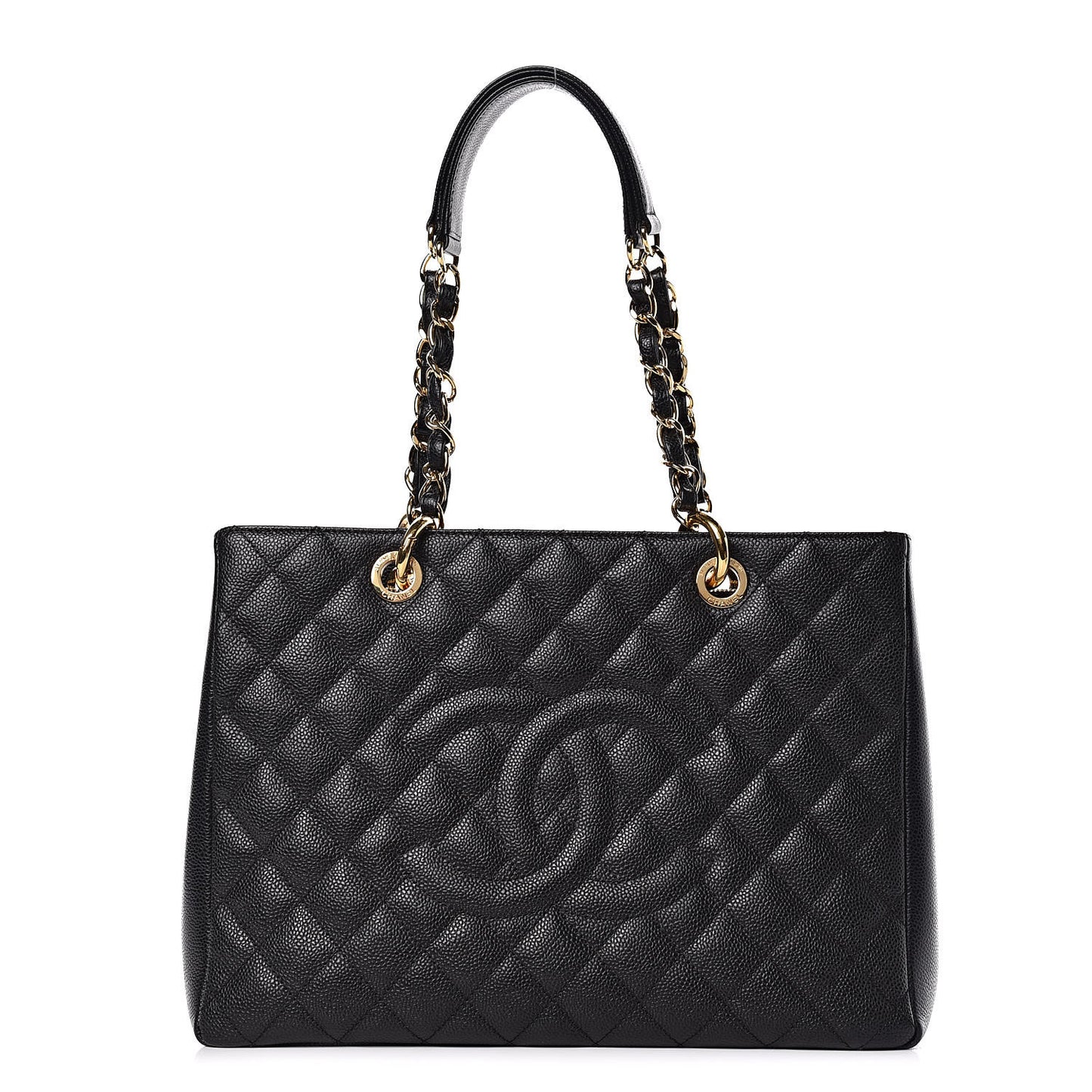 Caviar Quilted Grand Shopping Tote GST Black