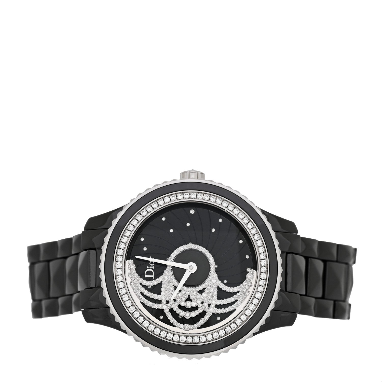 Christian Dior Stainless Steel Ceramic Diamond 38mm Dior VIII Grand Bal Broderie Automatic Watch Black 2 of 4