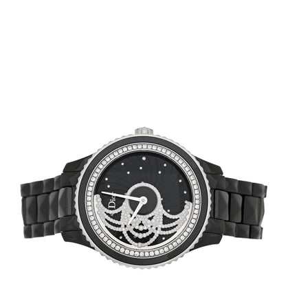 Christian Dior Stainless Steel Ceramic Diamond 38mm Dior VIII Grand Bal Broderie Automatic Watch Black 2 of 4