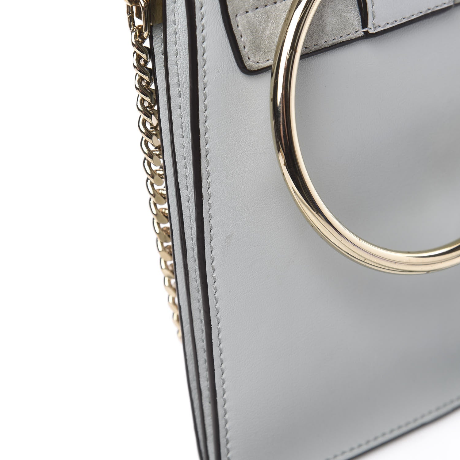 Chloe Suede Calfskin Mini Faye Bracelet Bag Airy Grey 11 of 11