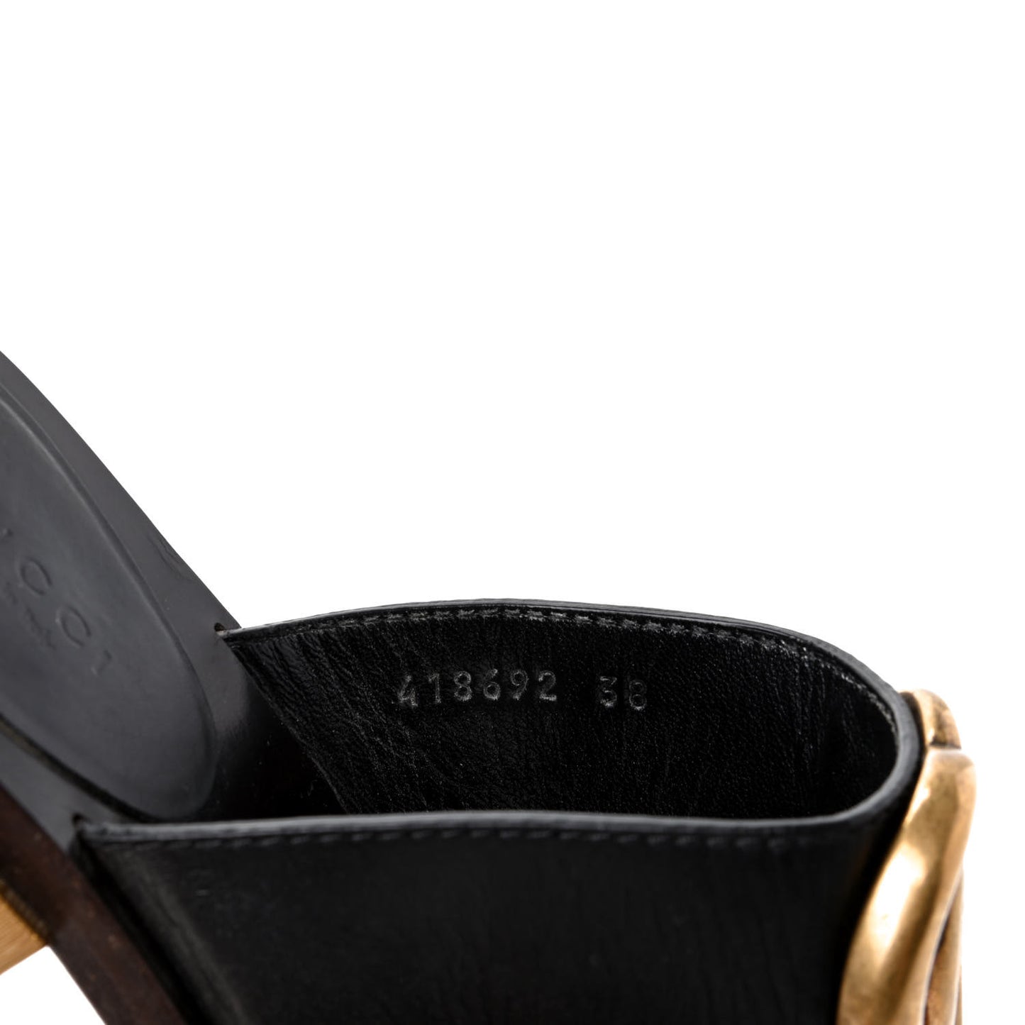 Lifford Calfskin GG Marmont Thong 25mm Sandals 38 Black