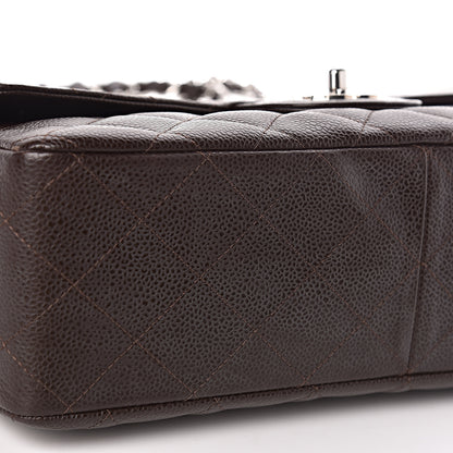 Chanel Caviar Quilted Jumbo Single Flap Dark Brown 10 of 13