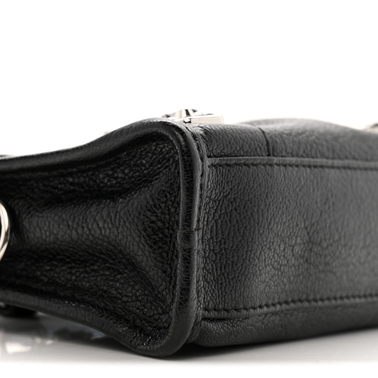Balenciaga Chevre Silver Metallic Edge Hardware Nano City Black 9 of 12