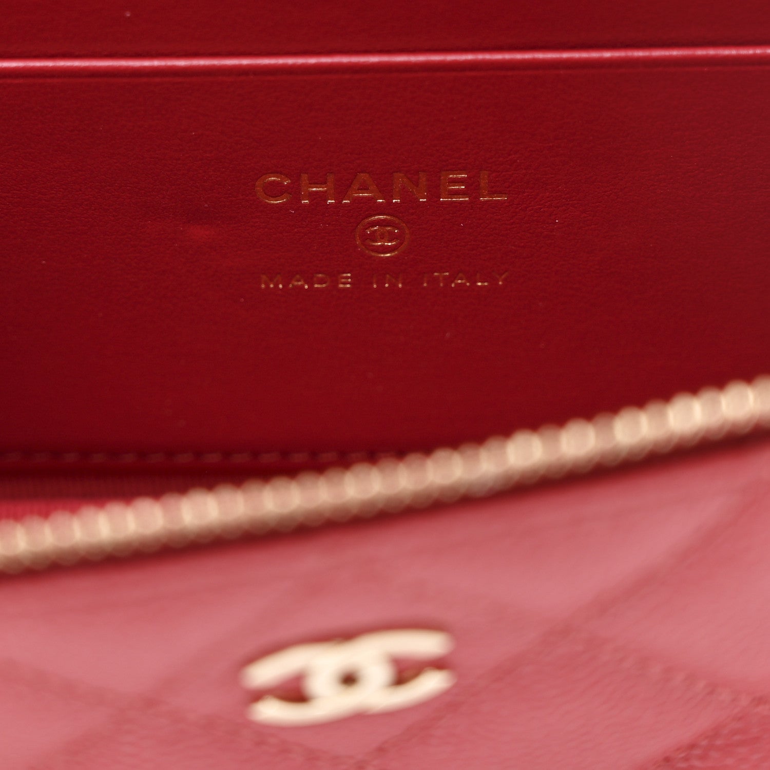 Chanel Caviar Quilted Top Handle Slim Vanity With Chain Red 6 of 11