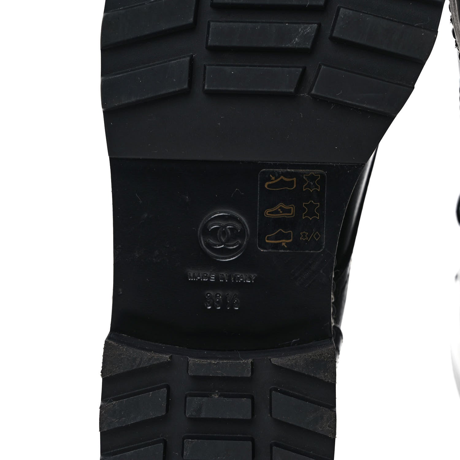 Chanel Crackled Calfskin Velvet Pearl Combat Short Boots 36.5 Black 7 of 8