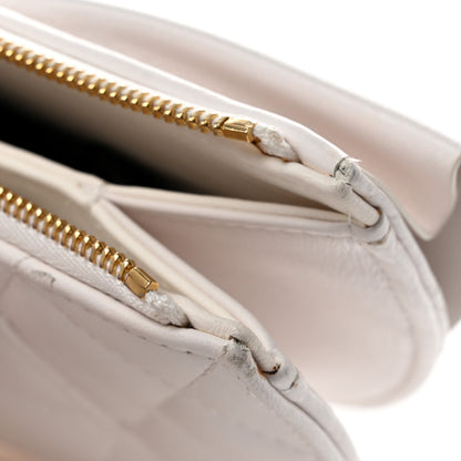 Chanel Lambskin Quilted Wave Clutch White 13 of 13