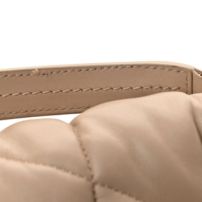 Saint Laurent Lambskin Quilted Medium Loulou Puffer Monogram Chain Satchel Dark Beige 16 of 16