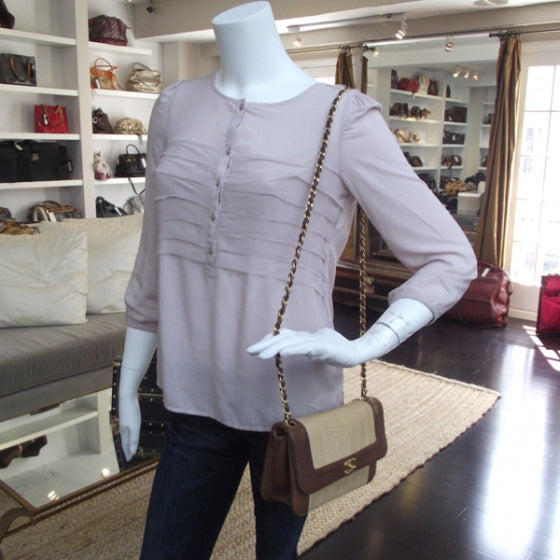 Chanel Straw Leather Flap Brown 2 of 13