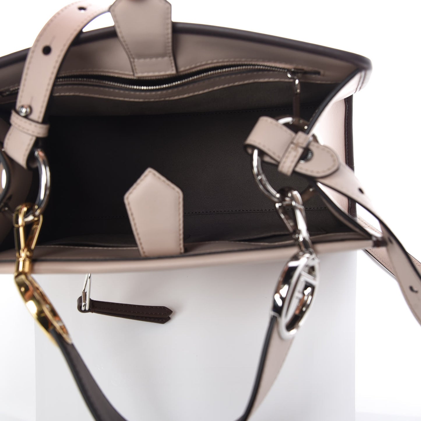 Vitello Century Opaco F is Fendi Bi-Color Small Runaway Satchel Soap Moresco