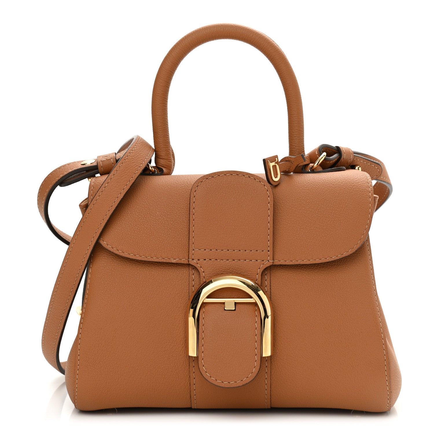 Delvaux Grained Calfskin Mini Brillant Satchel Natural 1 of 10