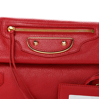 Balenciaga Chevre Gold Metallic Edge Hardware Envelope Clutch Rouge Grenade 9 of 11