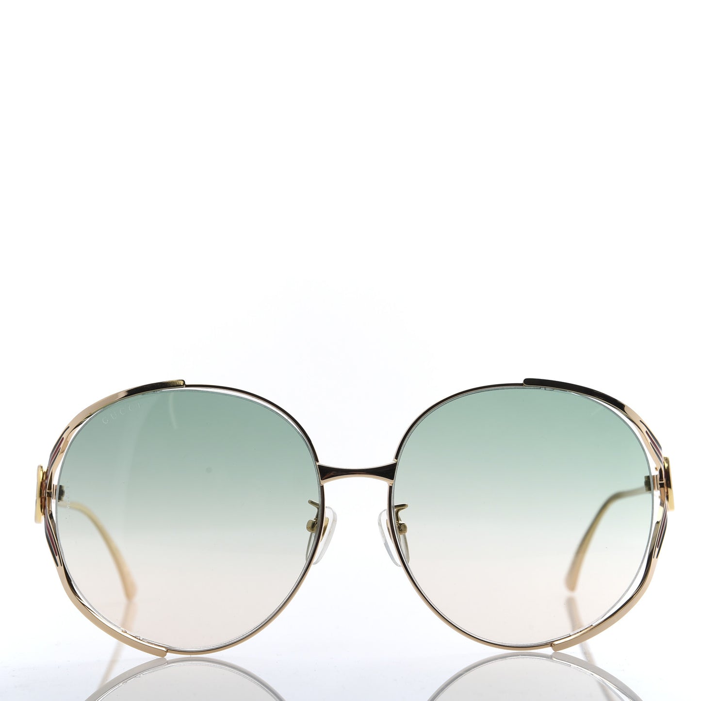 Metal Oversized Round Frame GG0225S Sunglasses Gold