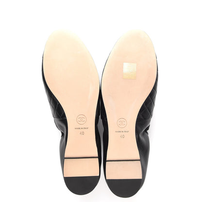 Chanel Lambskin Quilted Elastic CC Loafers 40 Black 5 of 9