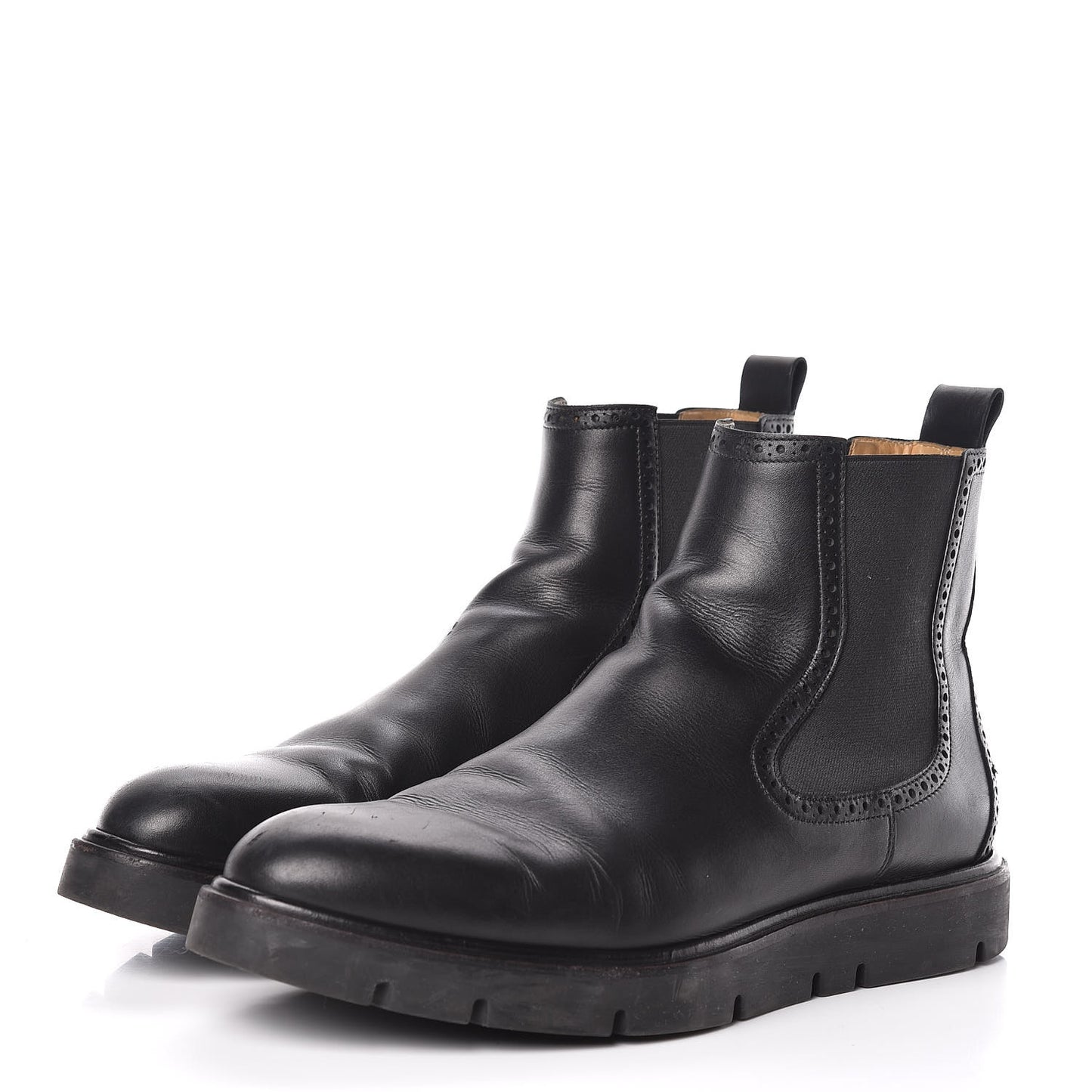 Calfskin Mens Ankle Boots 43 Black