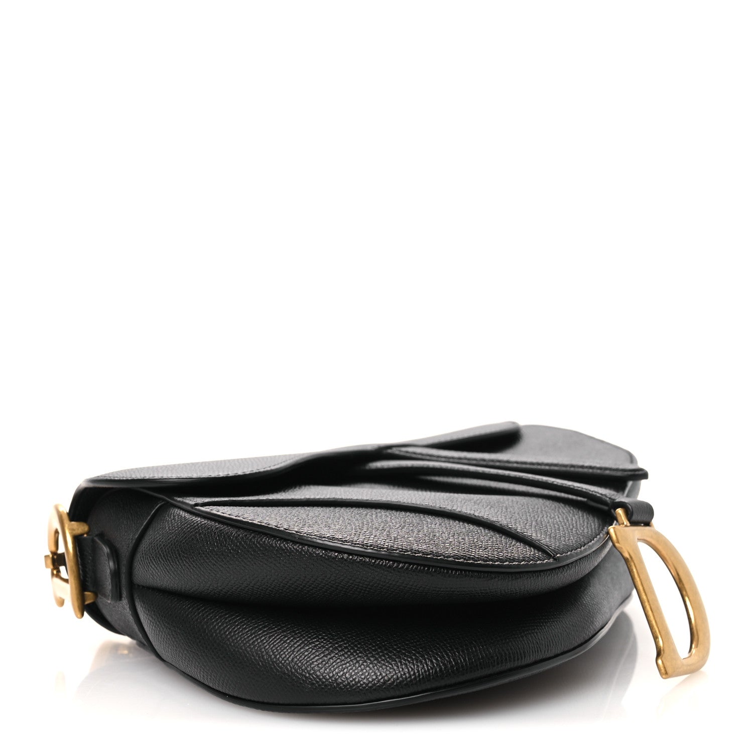 【送料無料】【美品】Christian Dior ブラックレザー 41 Christian Dior Grained Calfskin Saddle Bag Black 1895418