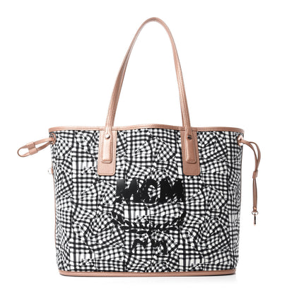 MCM Metallic Visetos Medium Liz Reversible Shopper Tote Champagne Gold 9 of 15