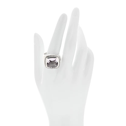 David Yurman Sterling Silver Diamond Amethyst 14mm Albion Statement Ring 61 9.75 2 of 5