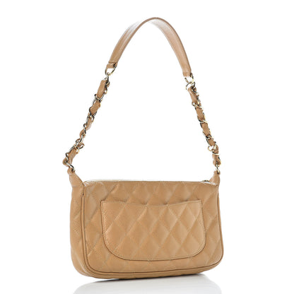 Chanel Caviar Quilted CC Shoulder Bag Beige 3 of 10