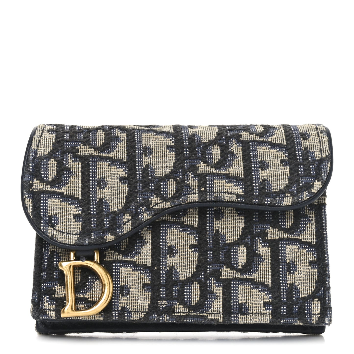 Oblique Saddle Card Holder Blue