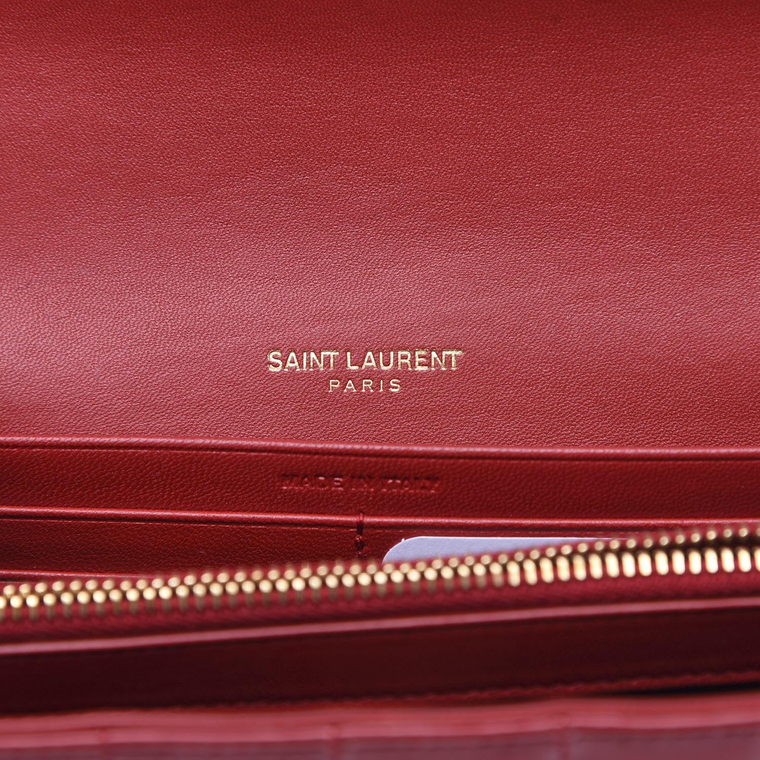 Saint Laurent Patent Calfskin Matelasse Vicky Chain Wallet Rouge Eros 6 of 10