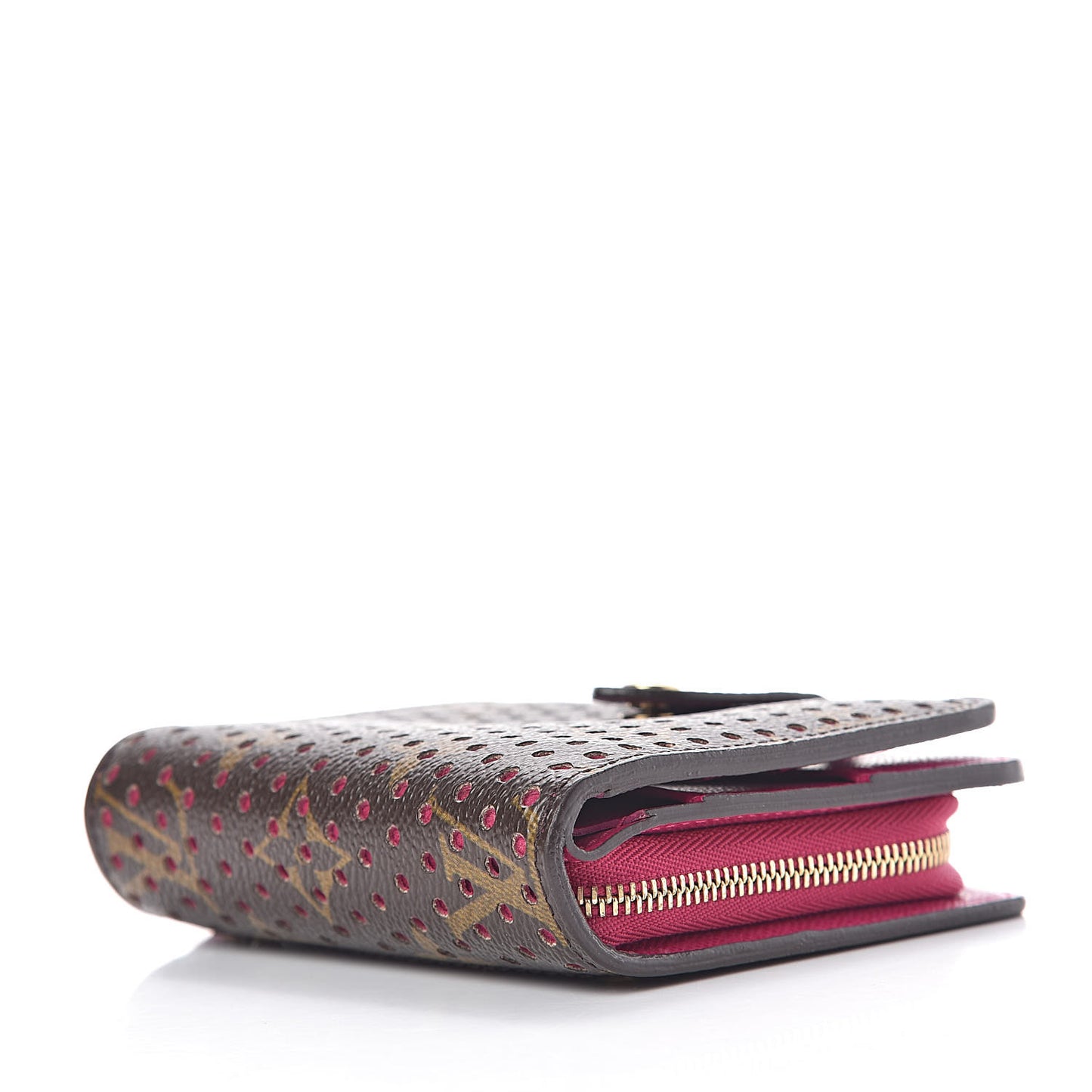 Monogram Perforated Compact Zipped Wallet Fuchsia