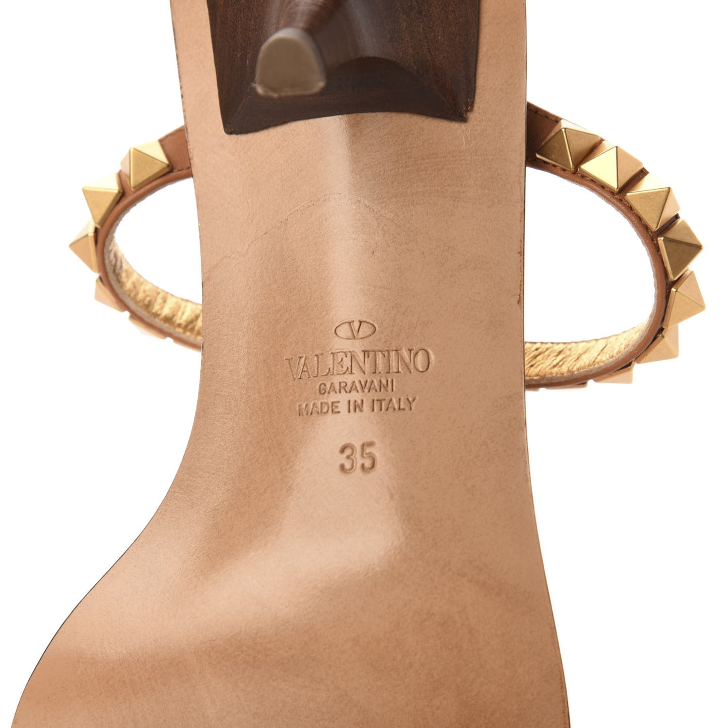 Calfskin Rockstud No Limit Sandals 35 Tan