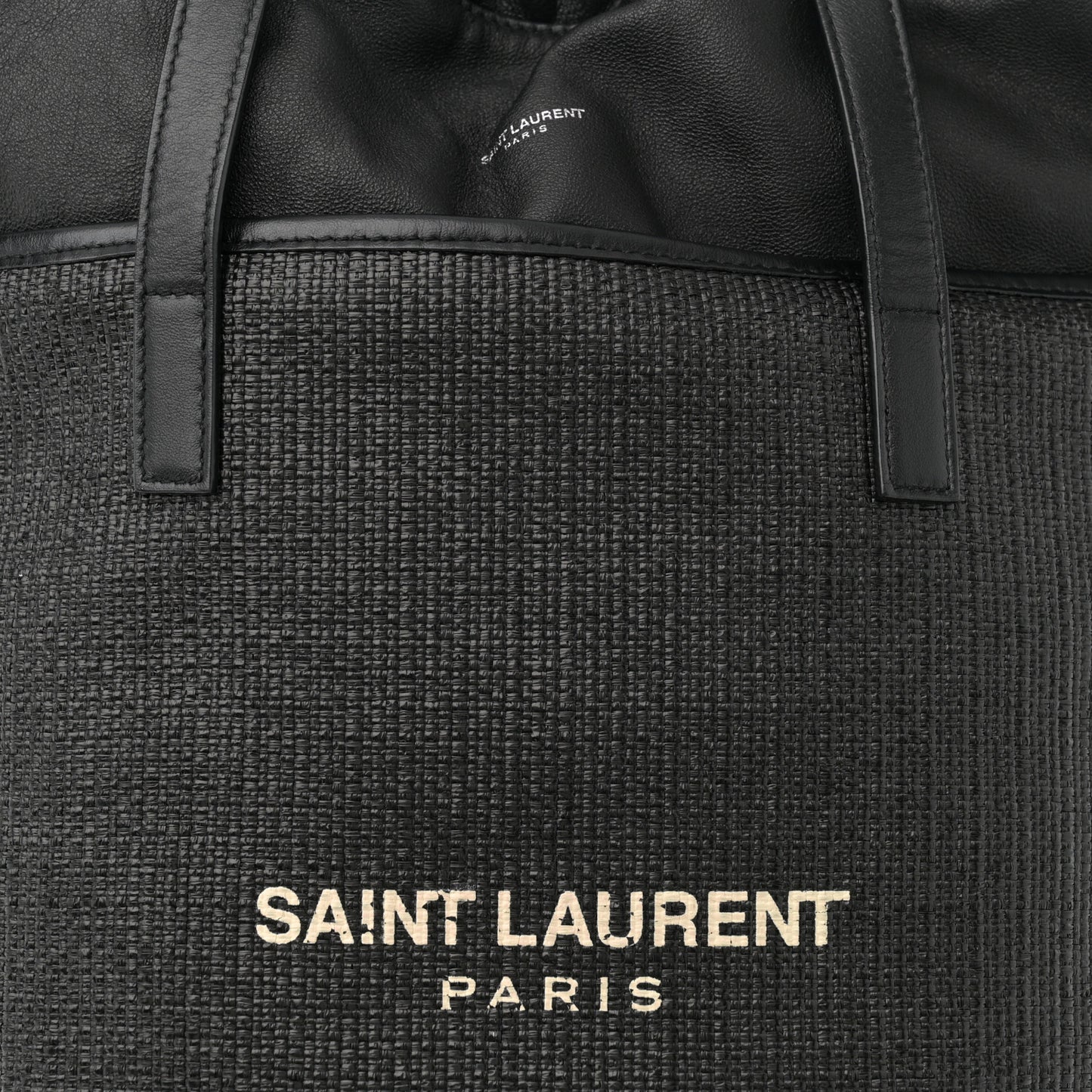 Linen Canvas Teddy Shopping Bag Black