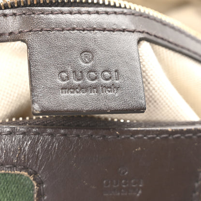 Gucci Monogram Vintage Web Small Boston Dark Brown 6 of 10