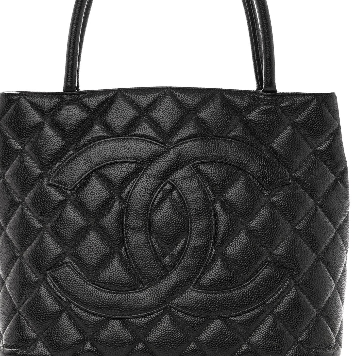Caviar Quilted Medallion Tote Black