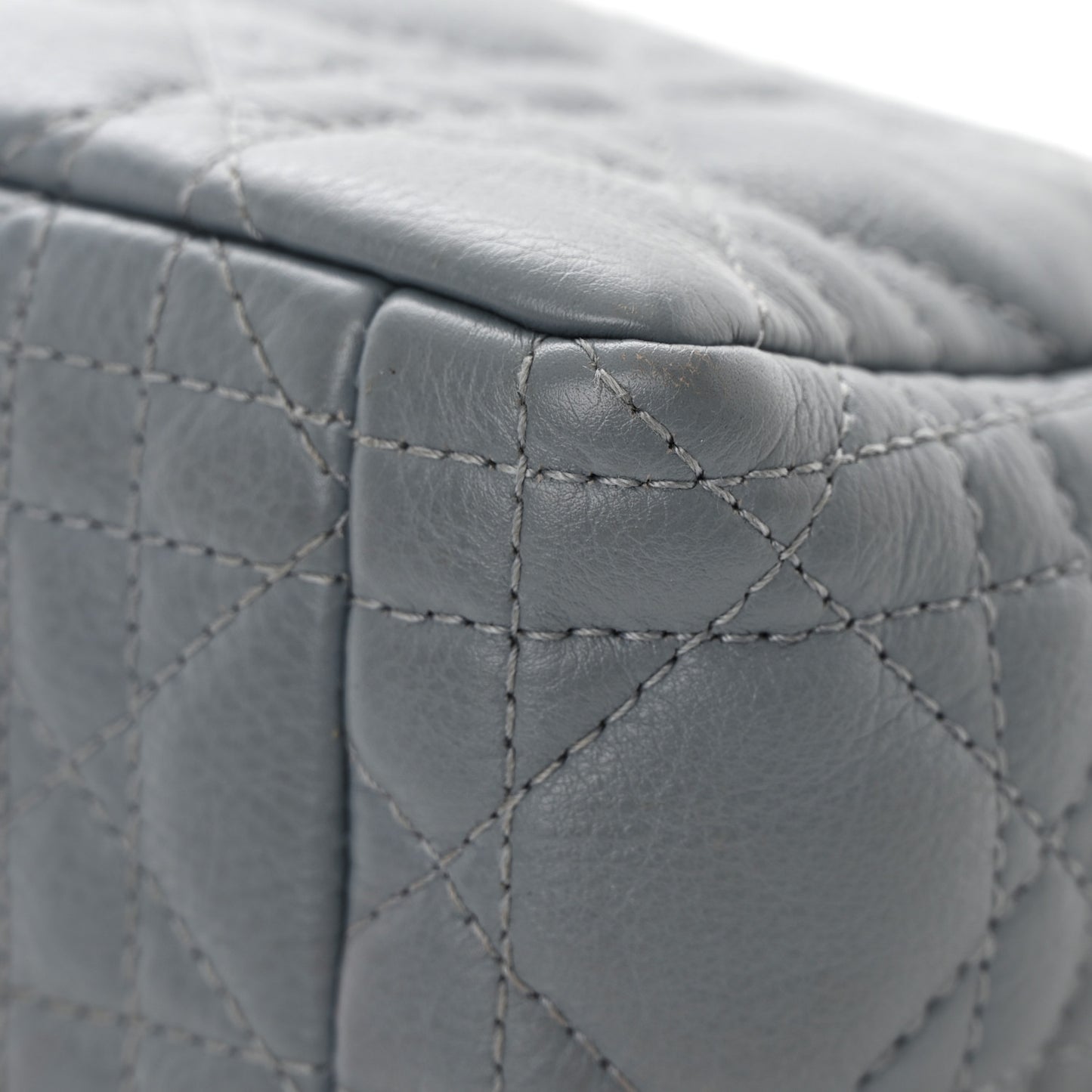 Calfskin Cannage Small Caro Bag Grey