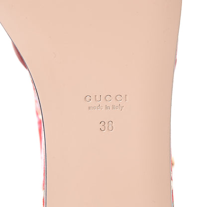 Gucci Malaga Kid Silk Hannelore Detachable Platform Slide 38 Hibiscus Red 7 of 17