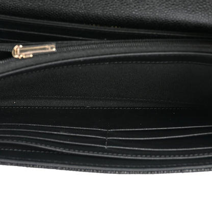 Chanel Caviar Quilted Multi Chain CC Large Gusset Flap Wallet Black 6 of 12