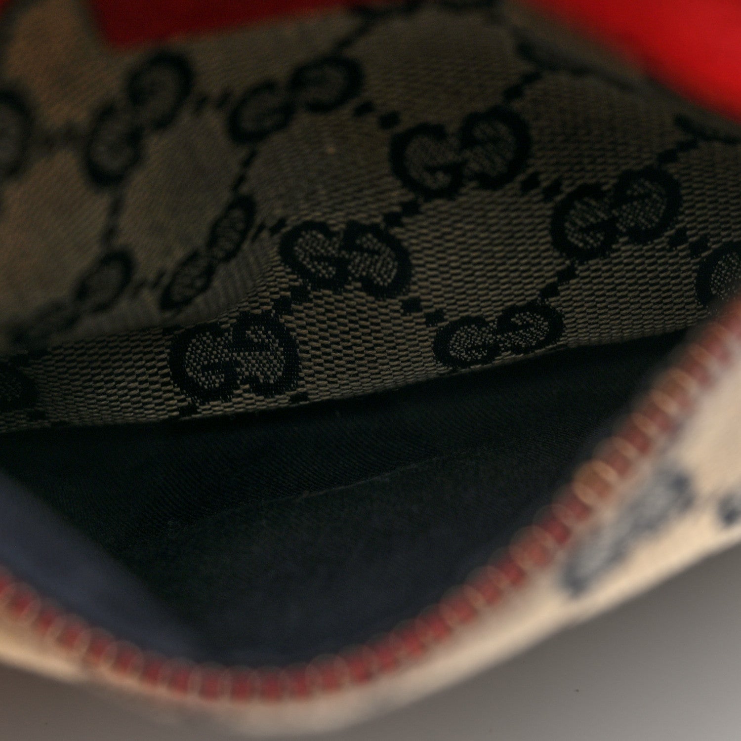 Gucci GG Monogram Web Double Pocket Belt Bag Navy Red 5 of 10