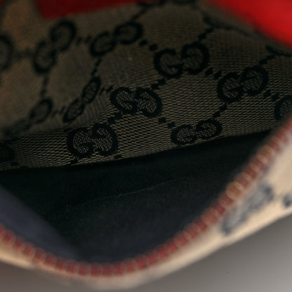 Gucci GG Monogram Web Double Pocket Belt Bag Navy Red 5 of 10