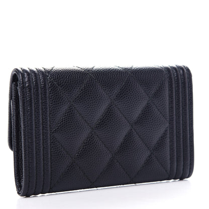 Chanel Caviar Quilted Boy Flap Card Holder Black 3 of 10